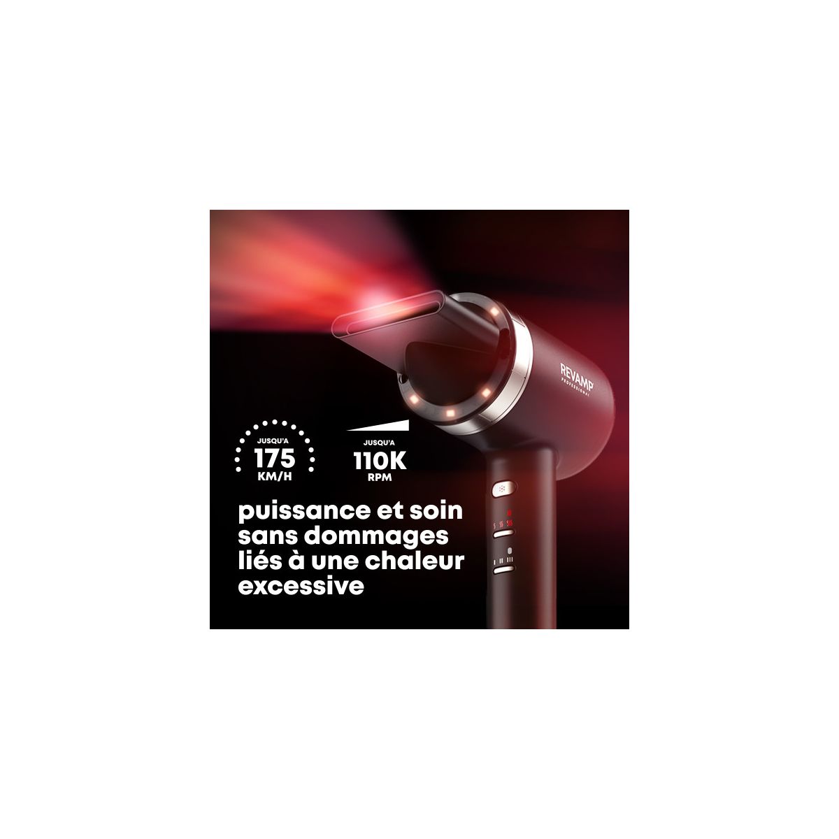 Sèche cheveux professionnel Infrarouge Tri-Care DR-7250-EU noir, REVAMP