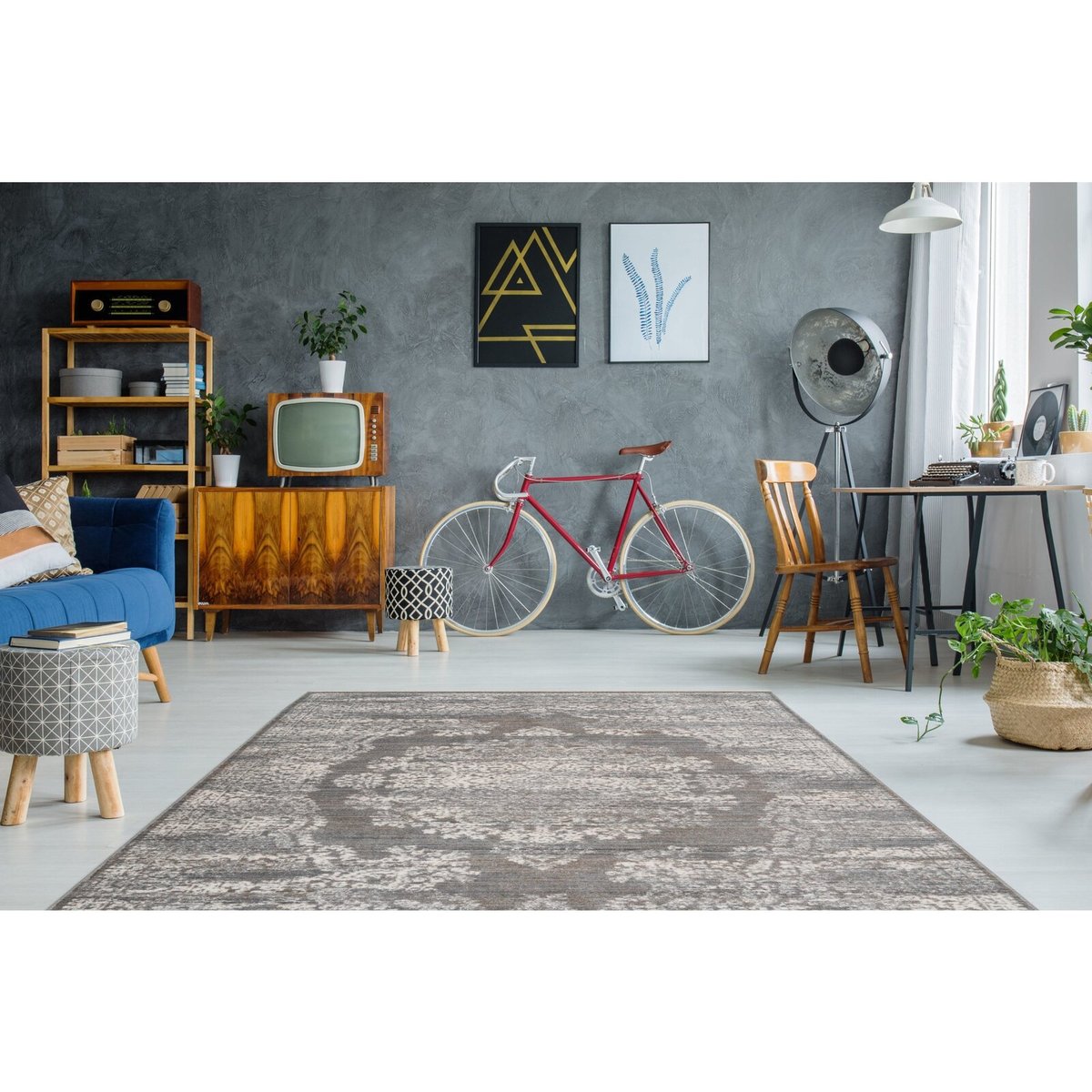 Tapis tissé rectangulaire, BAROQUE gris, ARTE ESPINA