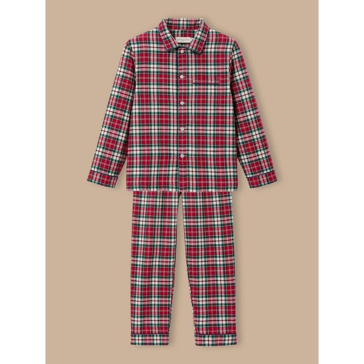 Pyjama grand-père Noël carreaux rouge, CYRILLUS