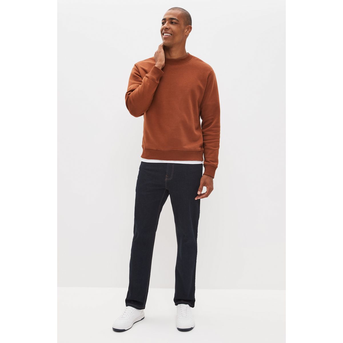 Jean stretch coloré coupe droite bleu, NEXT