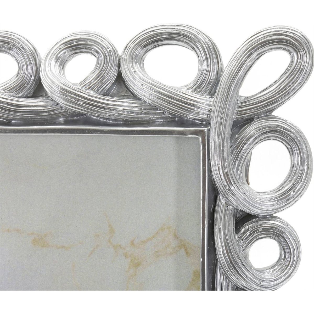 Cadre photo contour bouclé verre GLAM argenté, RECOLLECTION