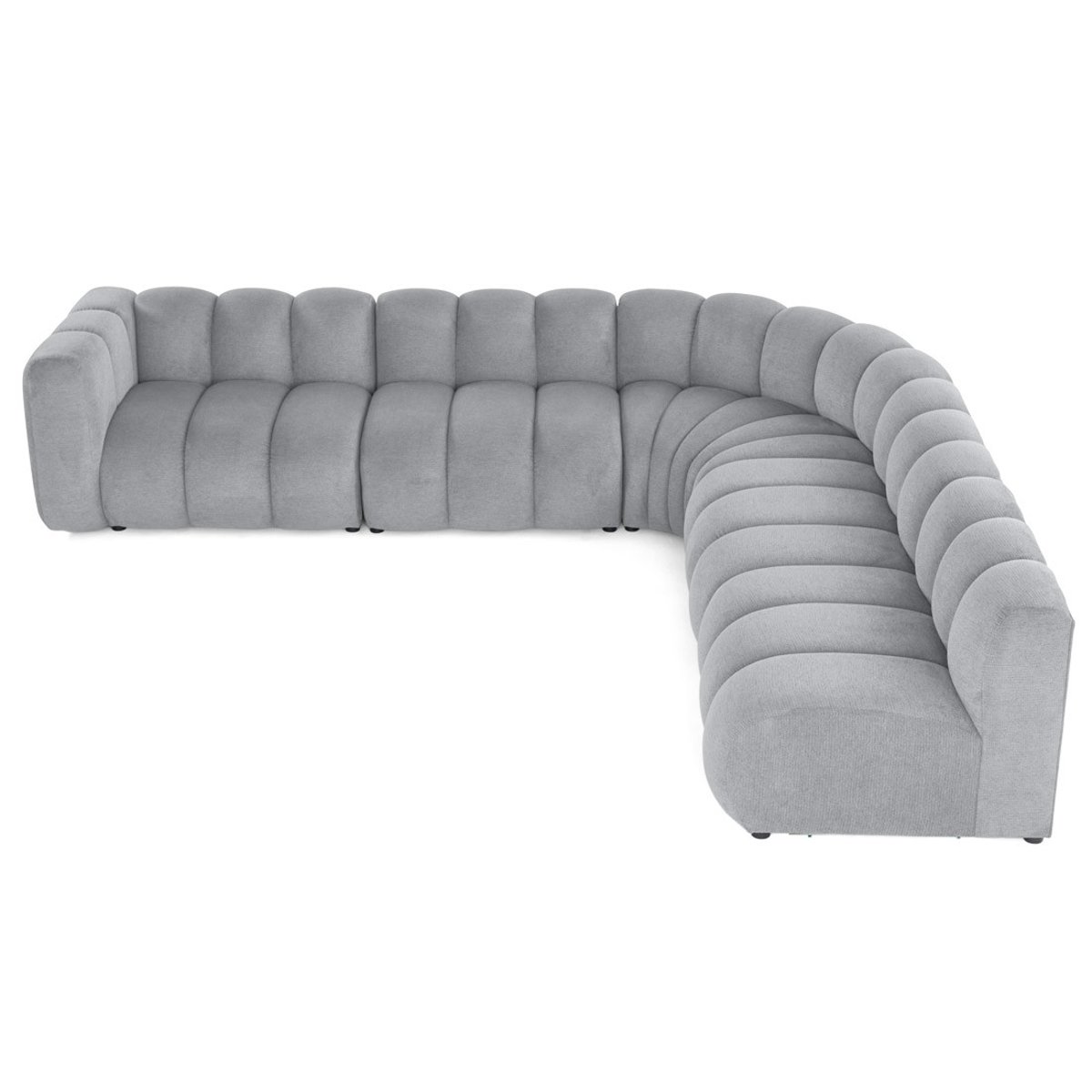 Canapé d'Angle droit 5 places - DEBBIE gris, BEST MOBILIER