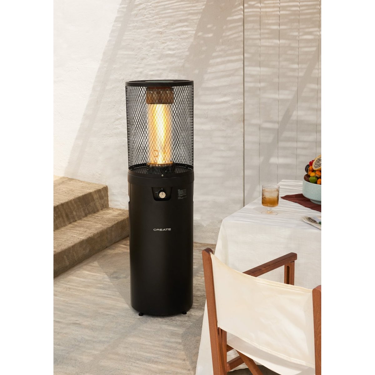 Chauffage à gaz 8kW FIRE ROUND HEATER noir, CREATE
