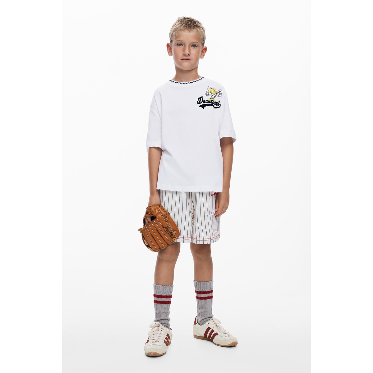 T-shirt manches courtes Baseball beige, DESIGUAL