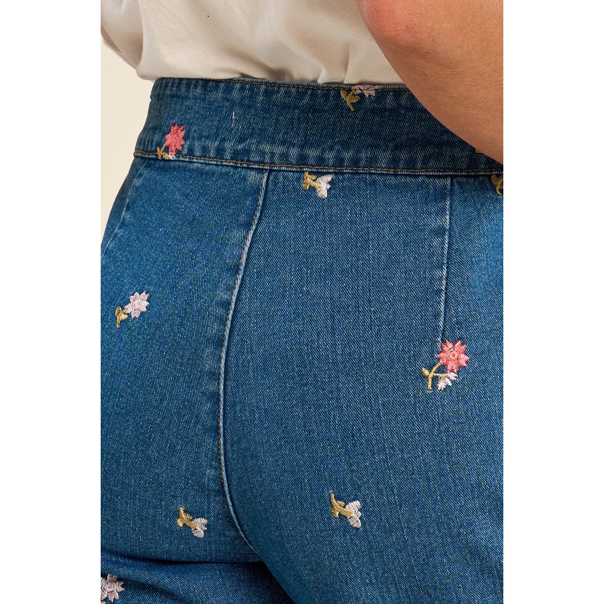 Jean large fantaisie denim blue, MOLLY BRACKEN