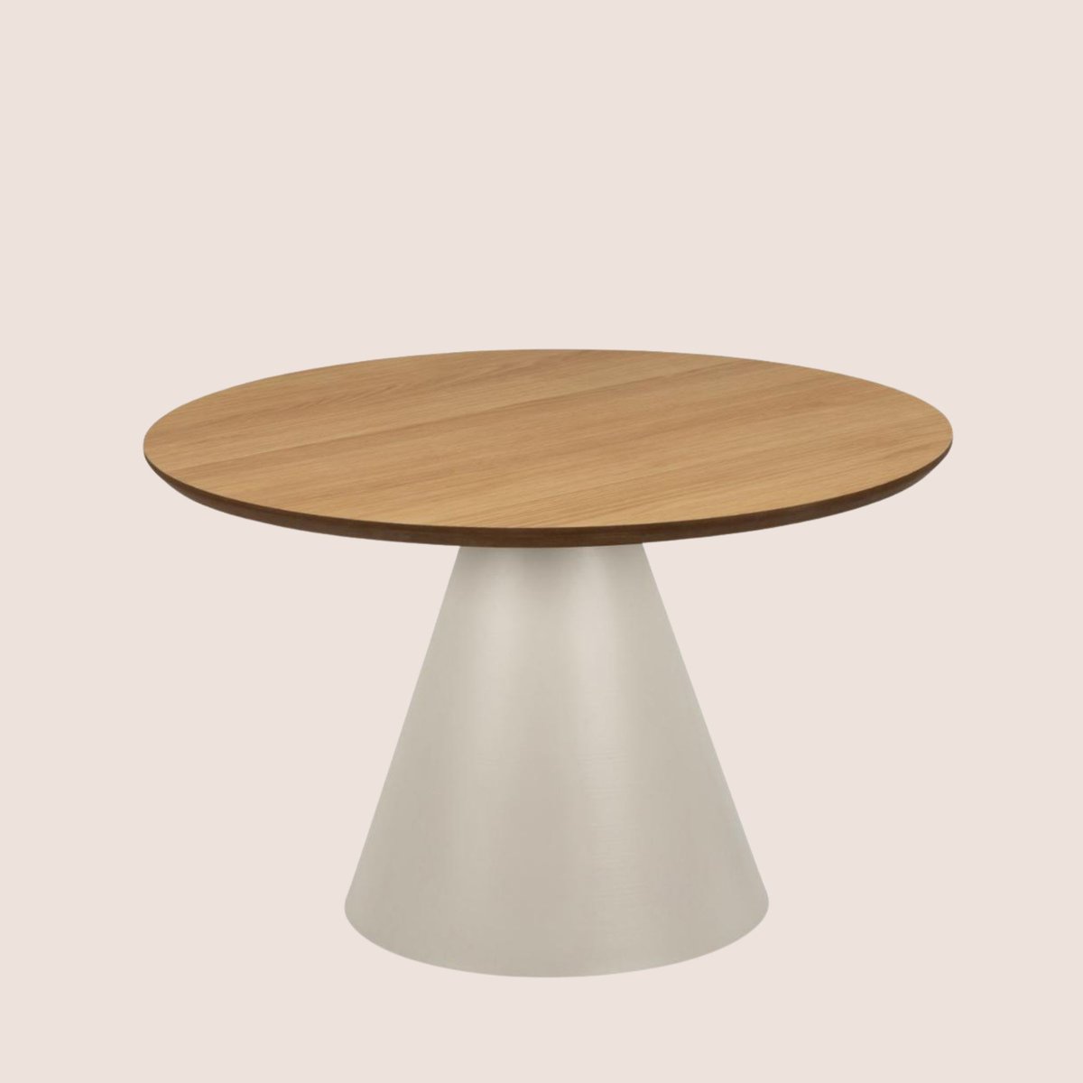 Table basse ronde en bois et métal grège D65 - GIROLLE bois clair, HELLIN, DEPUIS 1862
