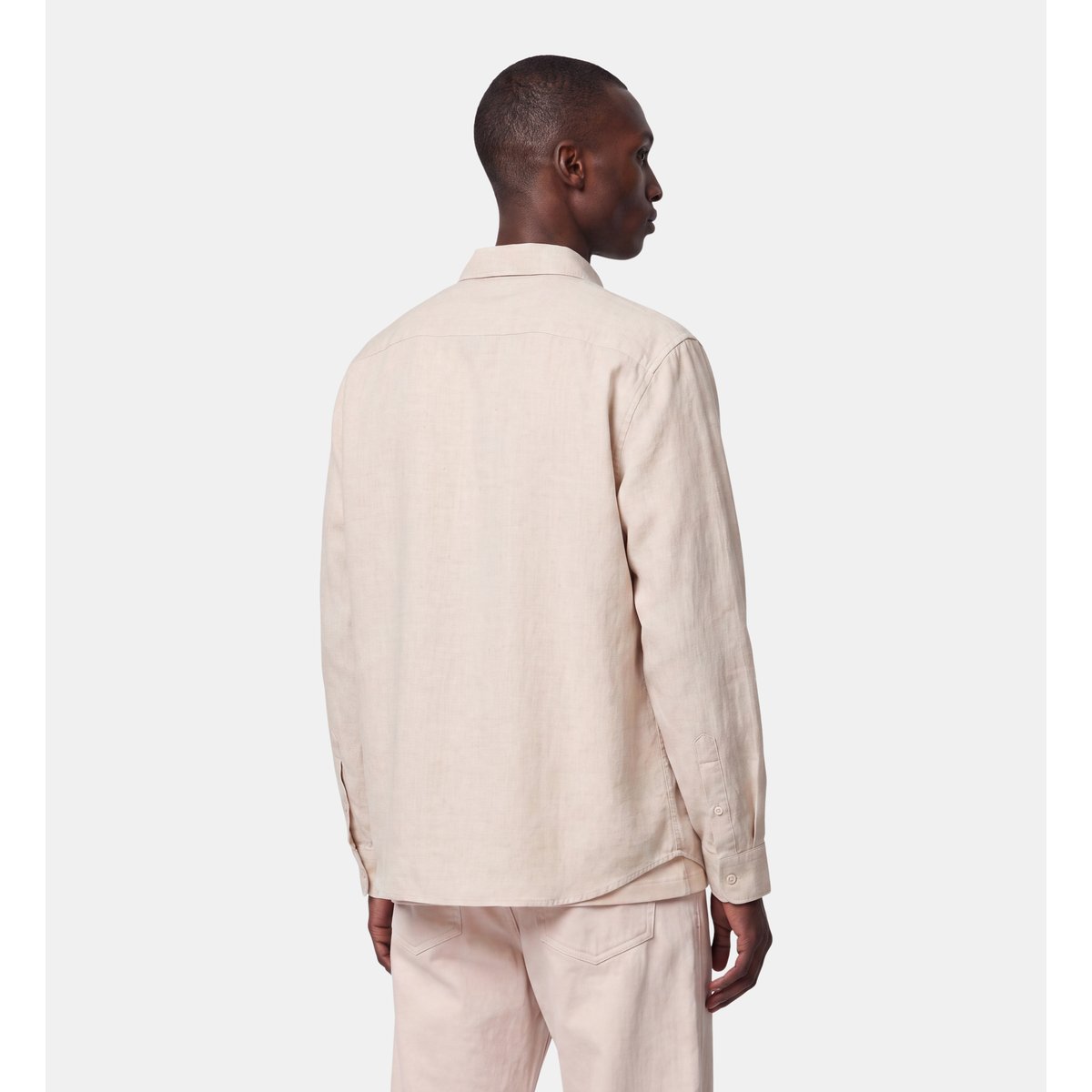 Chemise rirflan droite en coton bio écru et beige, GALERIES LAFAYETTE