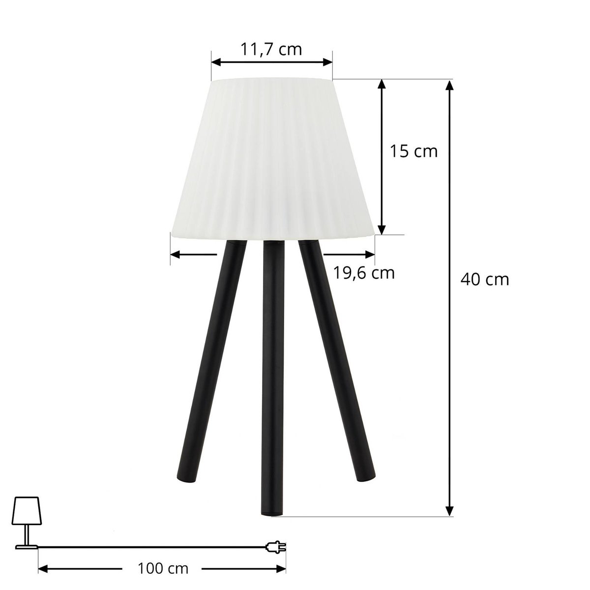 Luminaire de terrasse LED, Jaimy blanc, noir, LINDBY