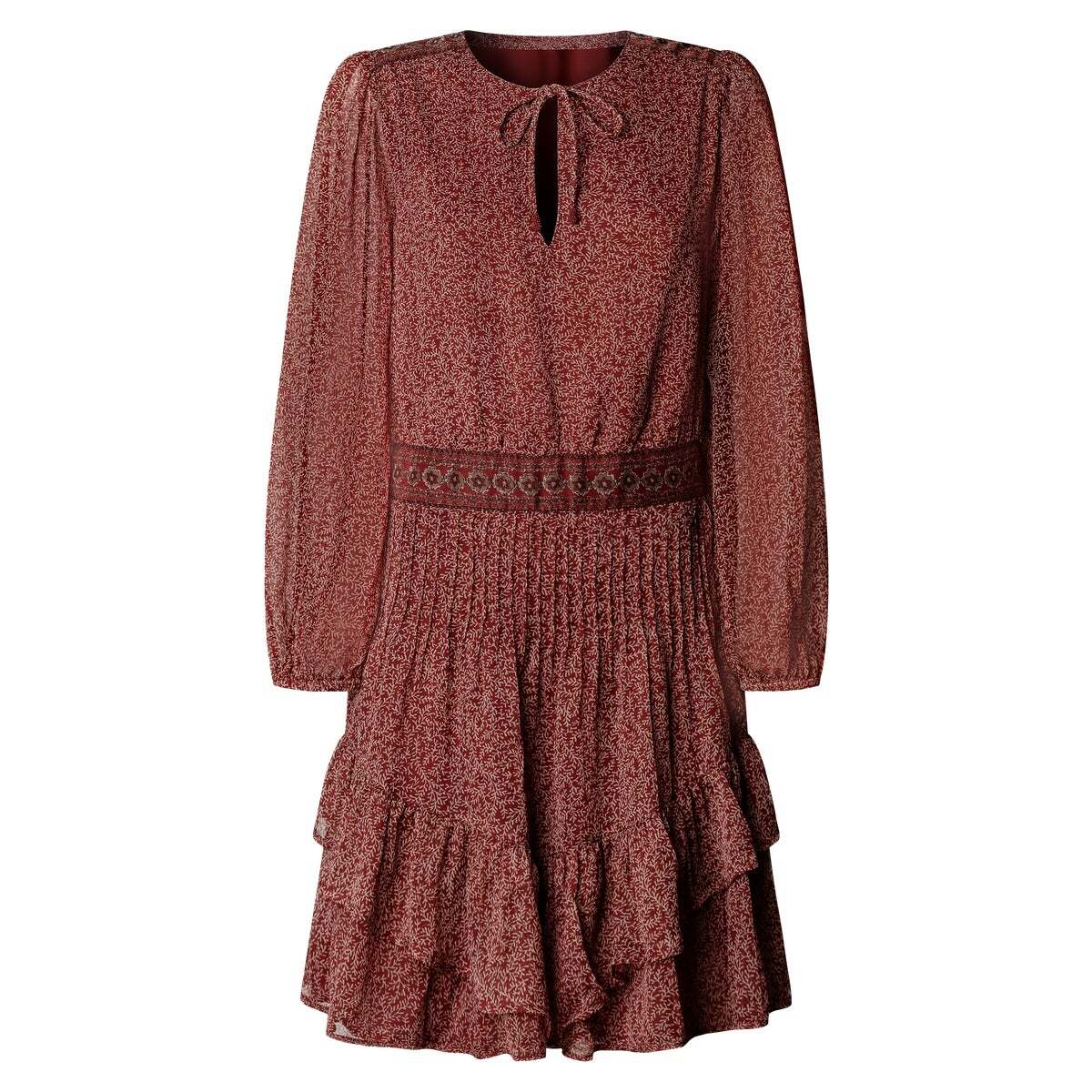 Robe Courte À Imprimé Floral rouge russe, PEPE JEANS