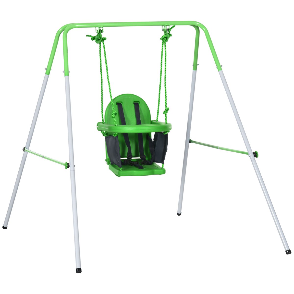 Balançoire pour enfants Acier Vert vert, OUTSUNNY