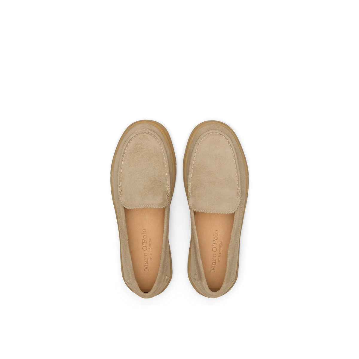 Loafer Modèle Kara en cuir velours huilé marron clair, MARC O'POLO