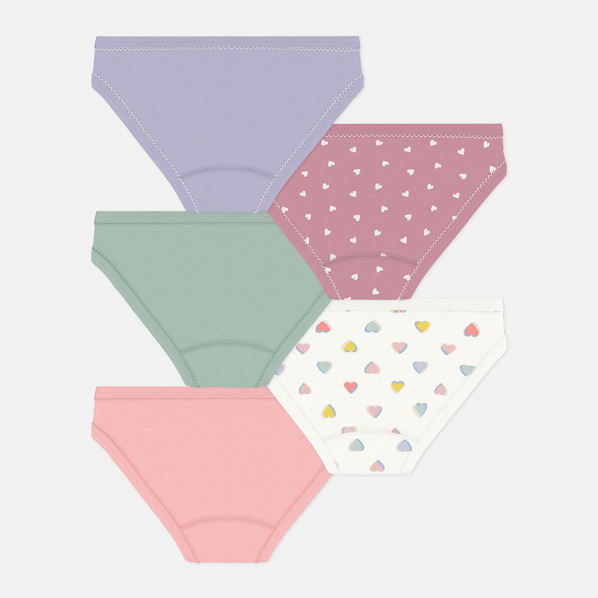 Set van 5 slips in katoen multicolor, PETIT BATEAU
