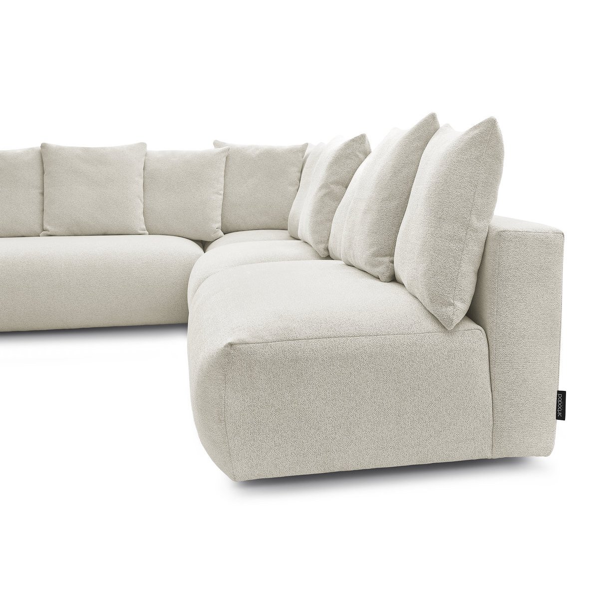 Canapé modulable 6 places en tissu chiné, VOLTAIRE blanc, BOBOCHIC