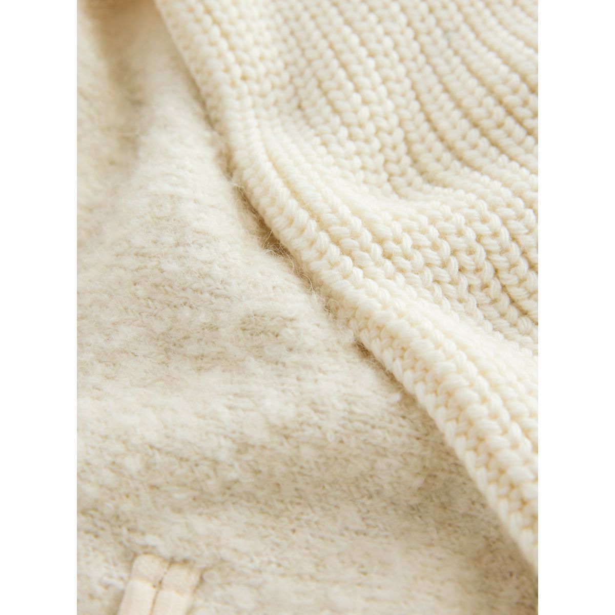 Veste en maille bouclée avec laine crème écru, NEXT