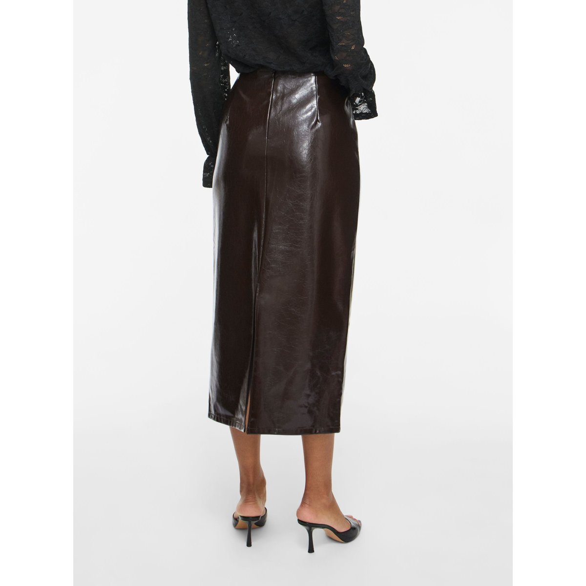 Jupe Mi-Longue marron - coffee bean1, VILA