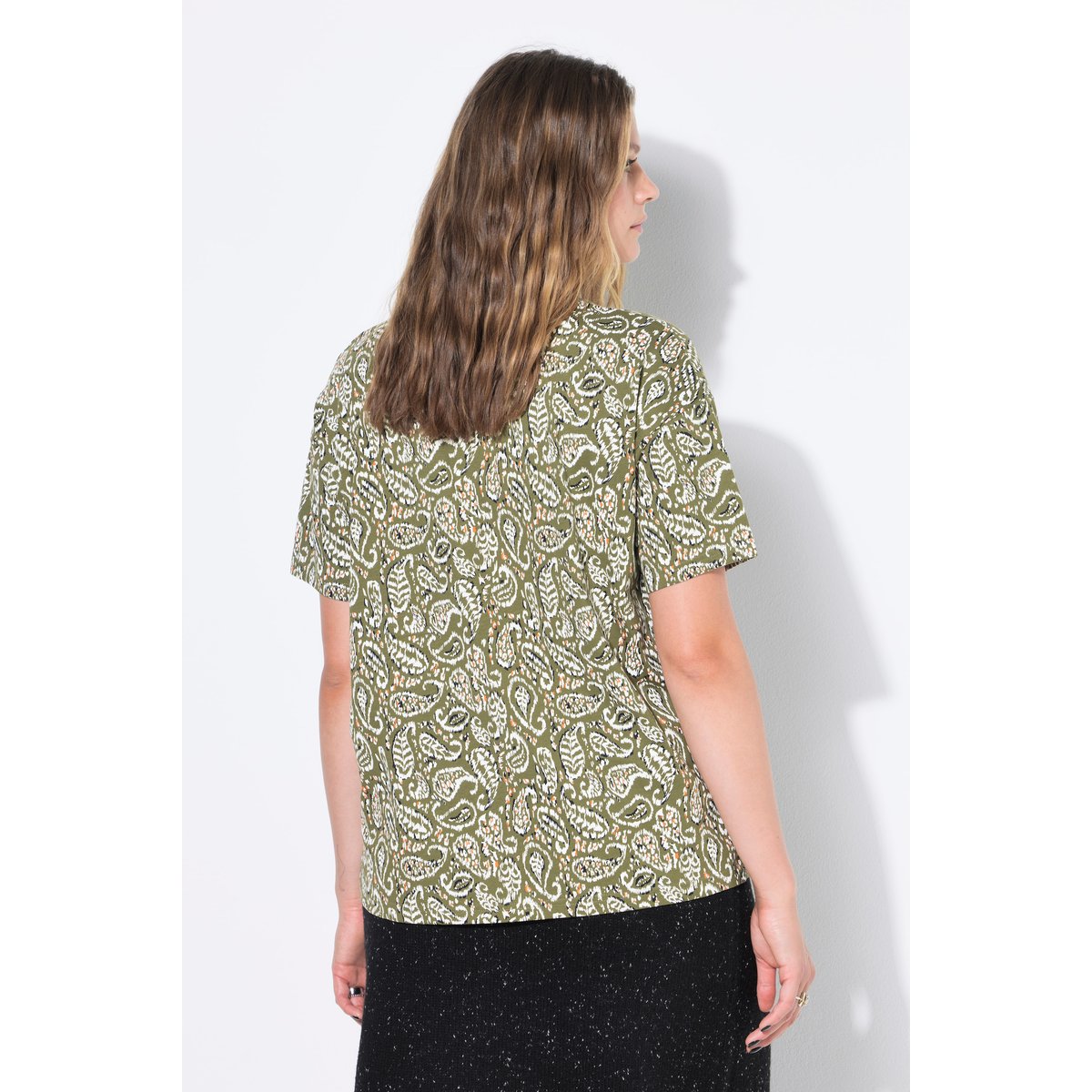 T-shirt oversize, imprimé cachemire palmiers verts, STUDIO UNTOLD