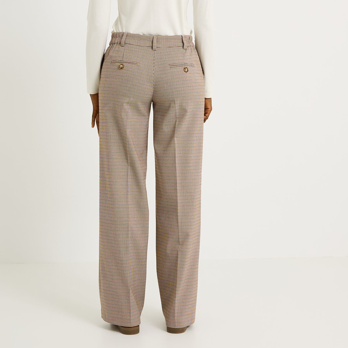 Pantalon à carreaux beige, GRAIN DE MALICE