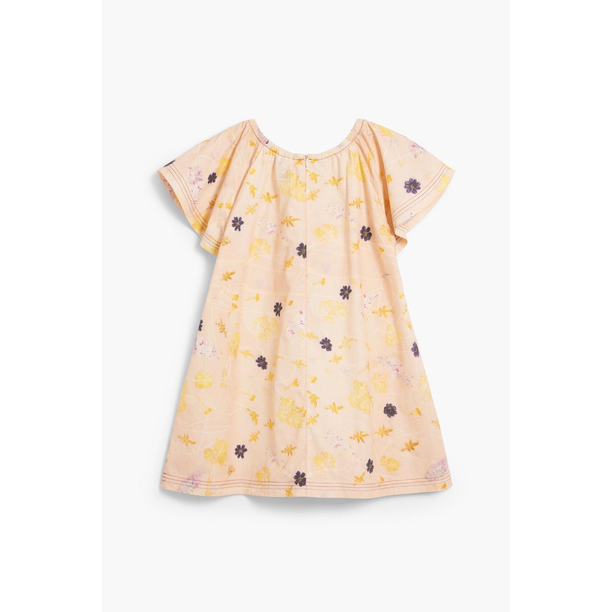 Robe à manches courtes à fleurs beige, DESIGUAL