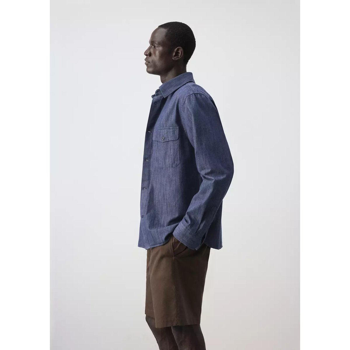 Surchemise en denim 100 % coton bleu marine, MANGO MAN
