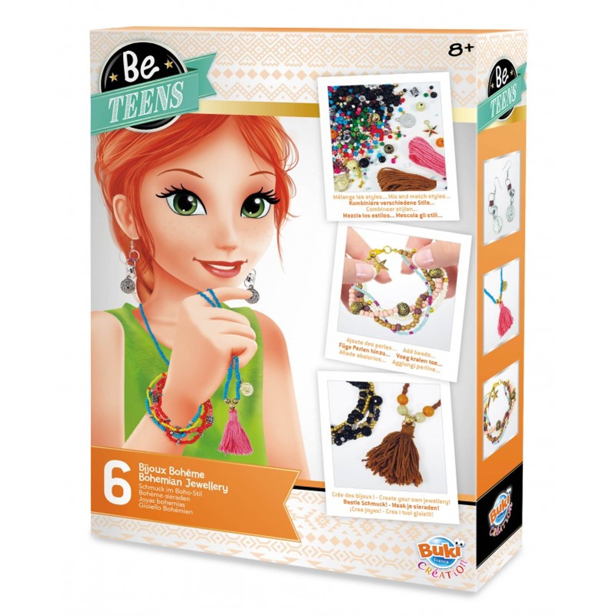 Kit Créatif Bijoux Bohême orange, BUKI FRANCE