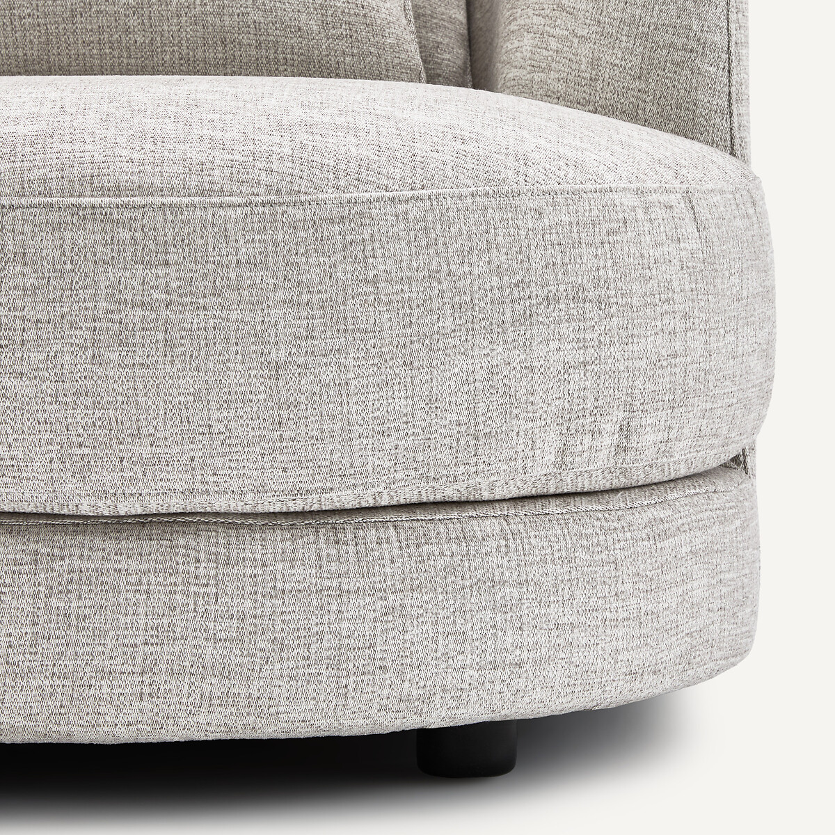 Demi-canapé droit, arrondi, modulable en toile jaspée, TIBERIO gris/blanc, AM.PM
