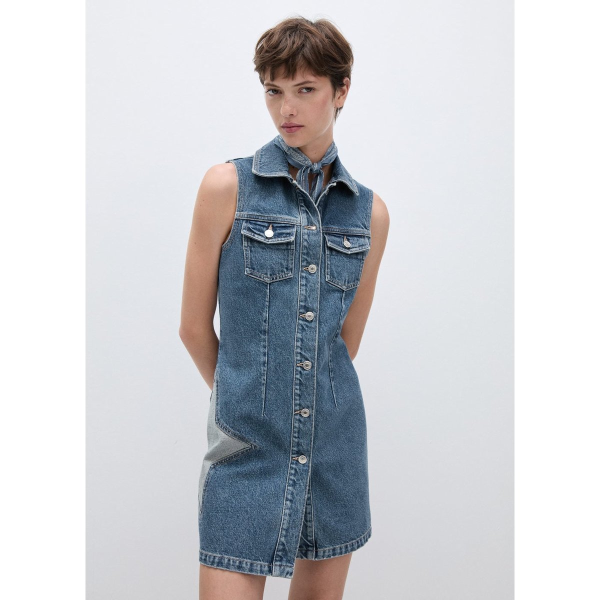 Robe droite en jean reversible denim double stone Breal La Redoute
