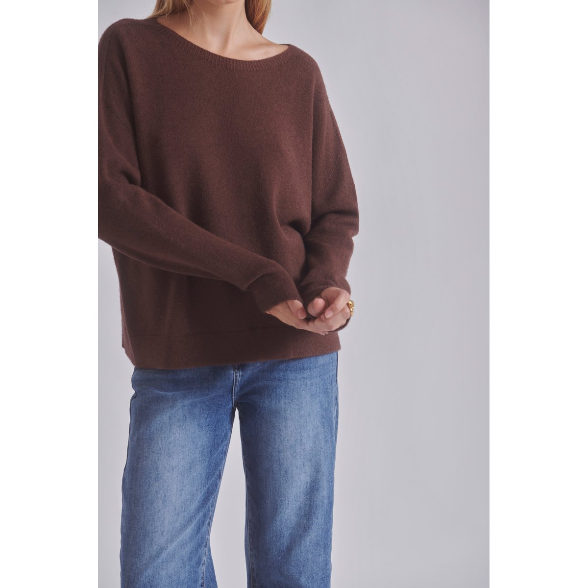 Pull maille JOSEPH marron, BENOA