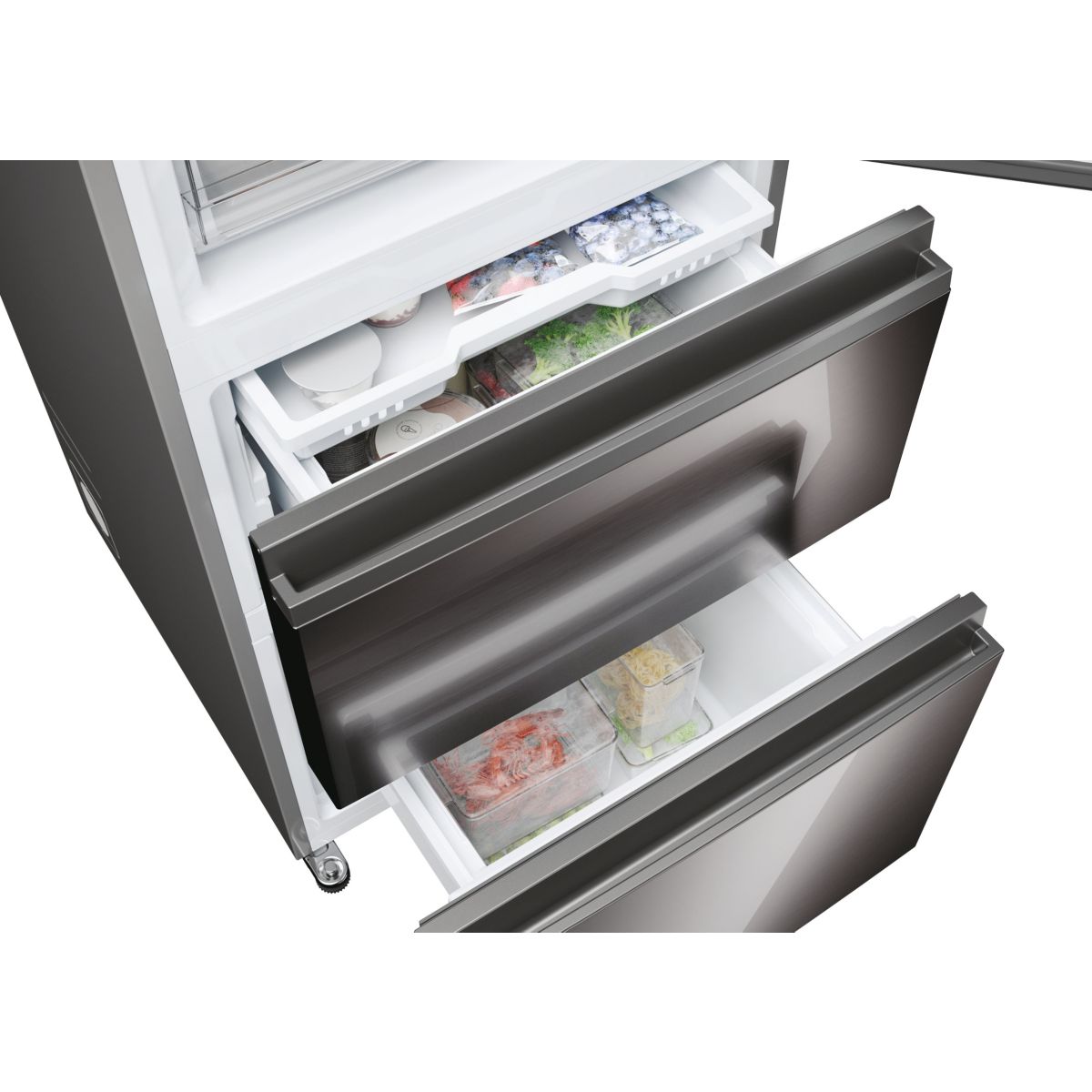 Réfrigérateur combiné HTW7620CNMP inox, HAIER