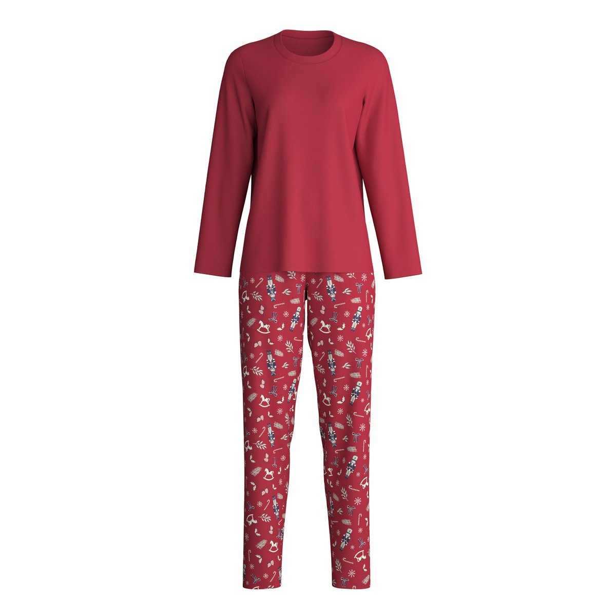 Pyjama manches longues Coton FAMILY & FRIENDS deep rouge, CALIDA