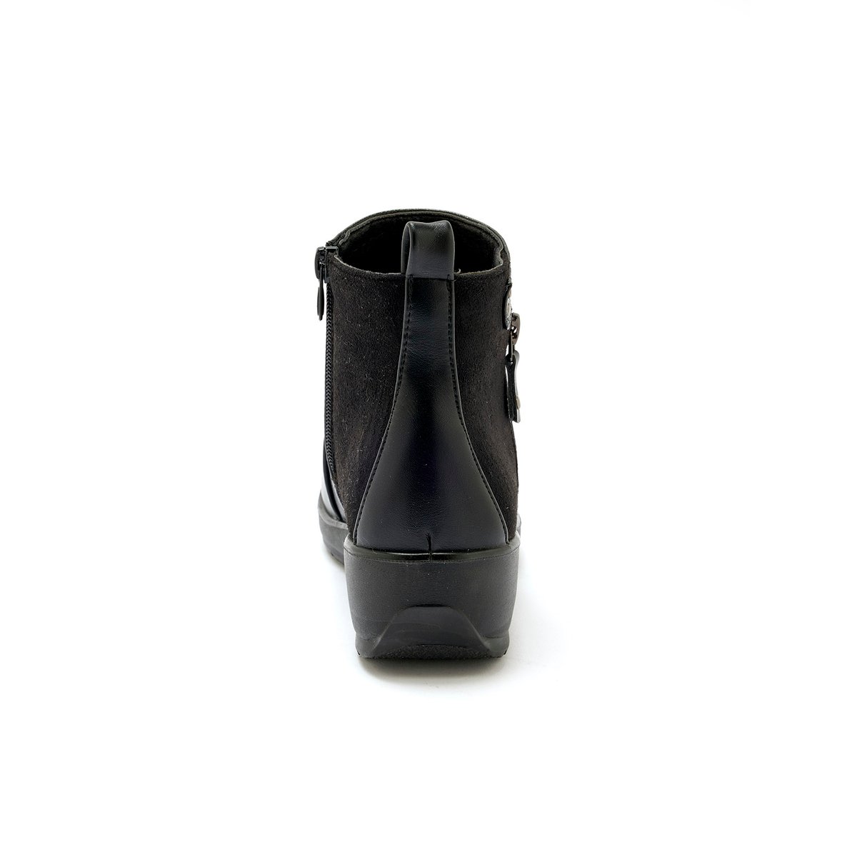 Boots compensées fourrées 2 zips noir, PEDICONFORT