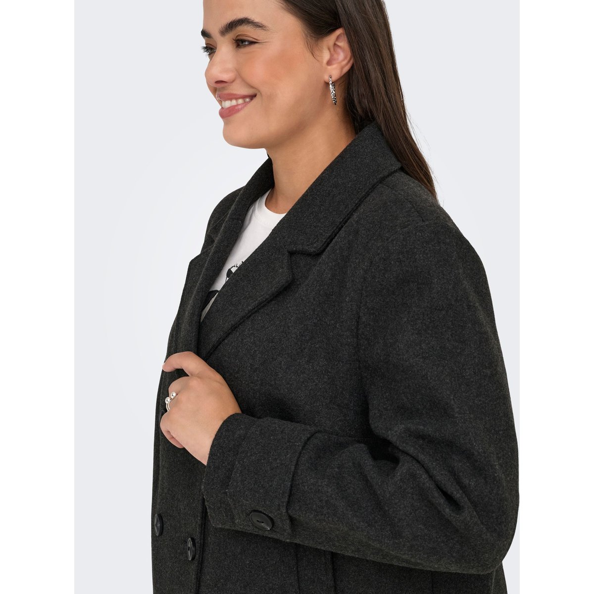 Manteau dark grey melange, ONLY CARMAKOMA