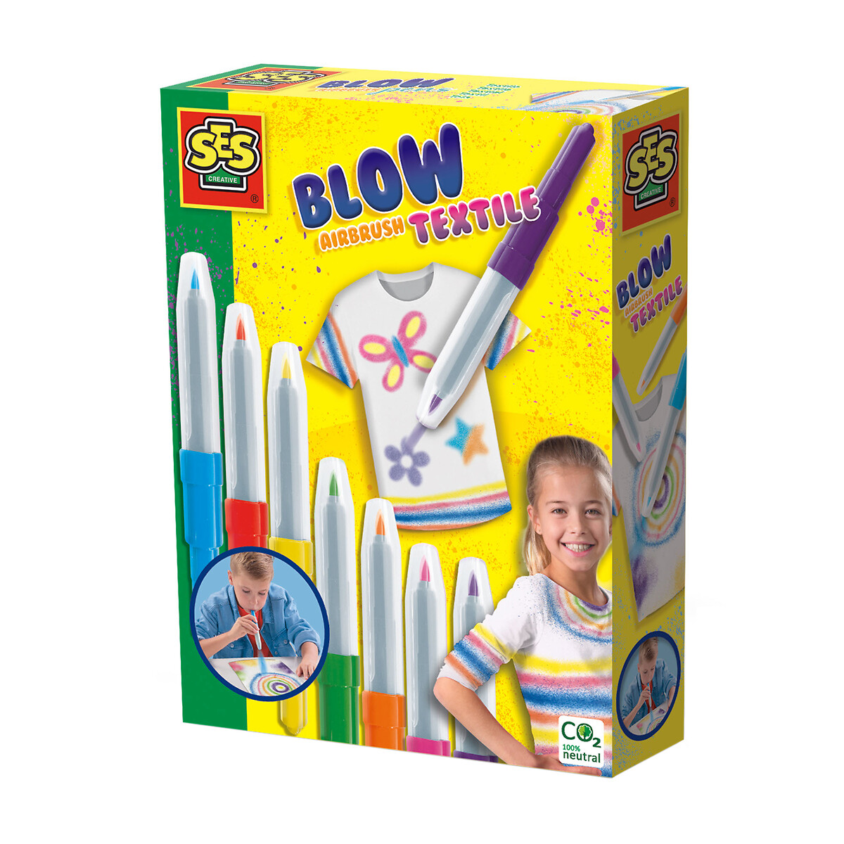 Brinquedo "Canetas de sopro para têxtil", SES multicolor, SES