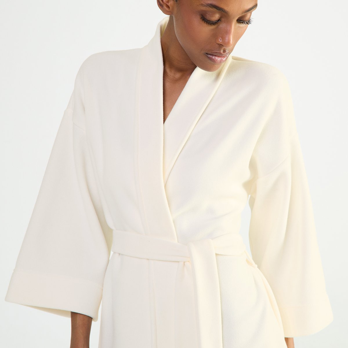 Kimono court col kimono en polaire SILENCE lait, LAURENCE TAVERNIER