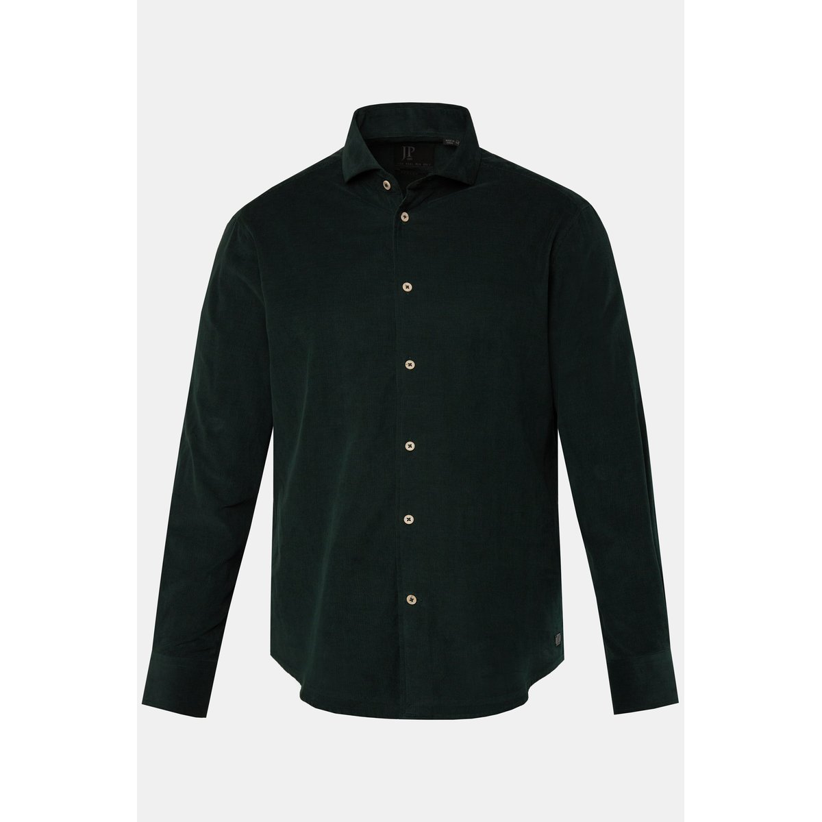 Chemise en velours côtelé. Col requin. Coupe vert foncé, JP1880