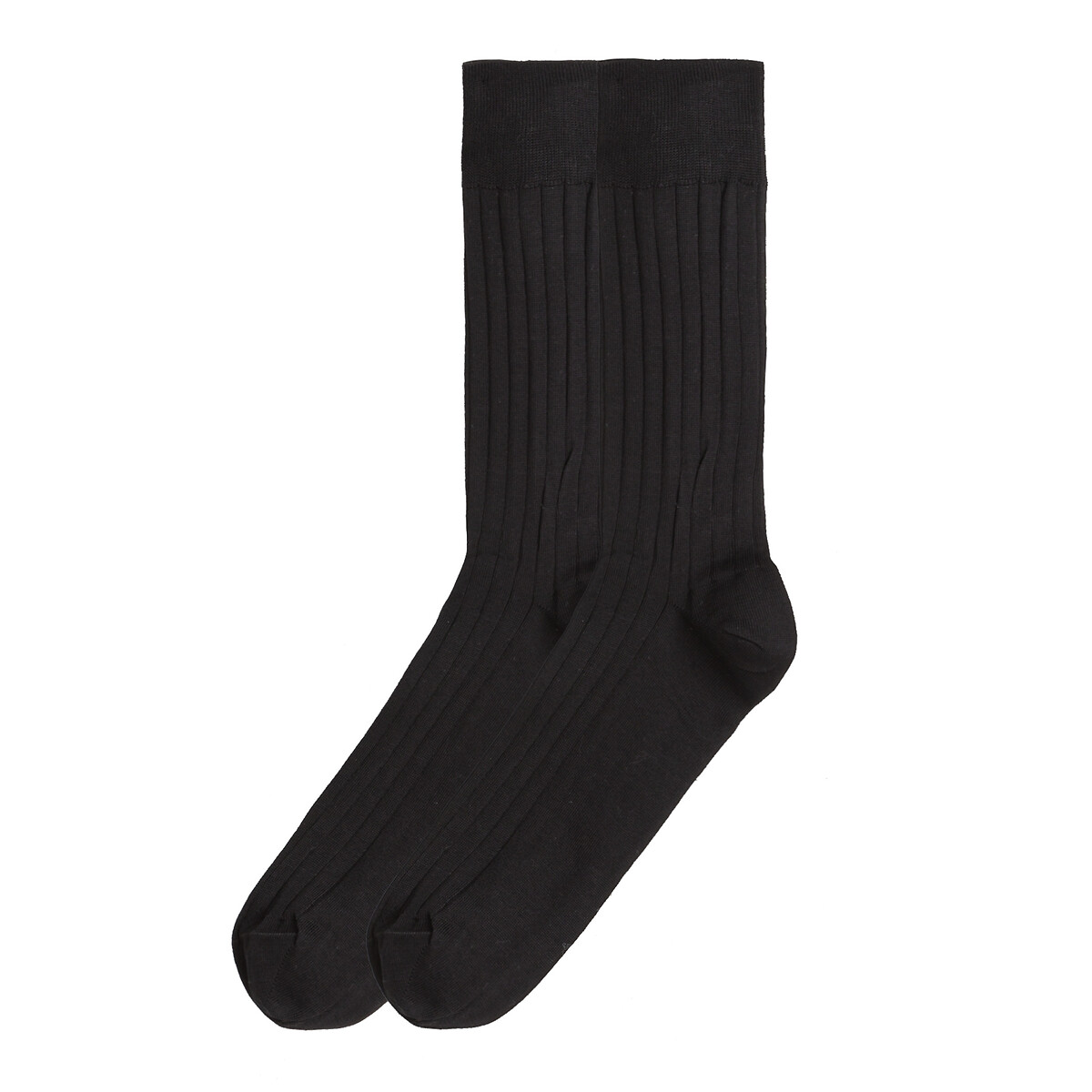 Lot de 2 paires de chaussettes en Fil d'Écosse noir + noir, DIM