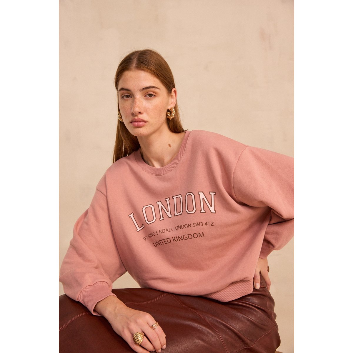 Sweat-shirt à manches longues en coton mélangé LESHOP primerose, Maison 123
