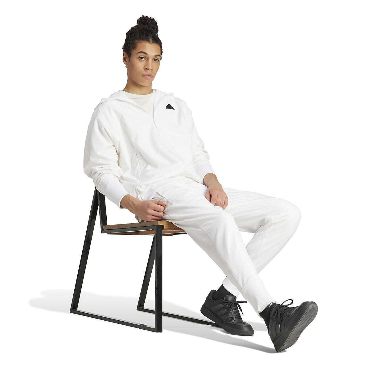 Sweat zippé à capuche ZNE blanc, ADIDAS SPORTSWEAR
