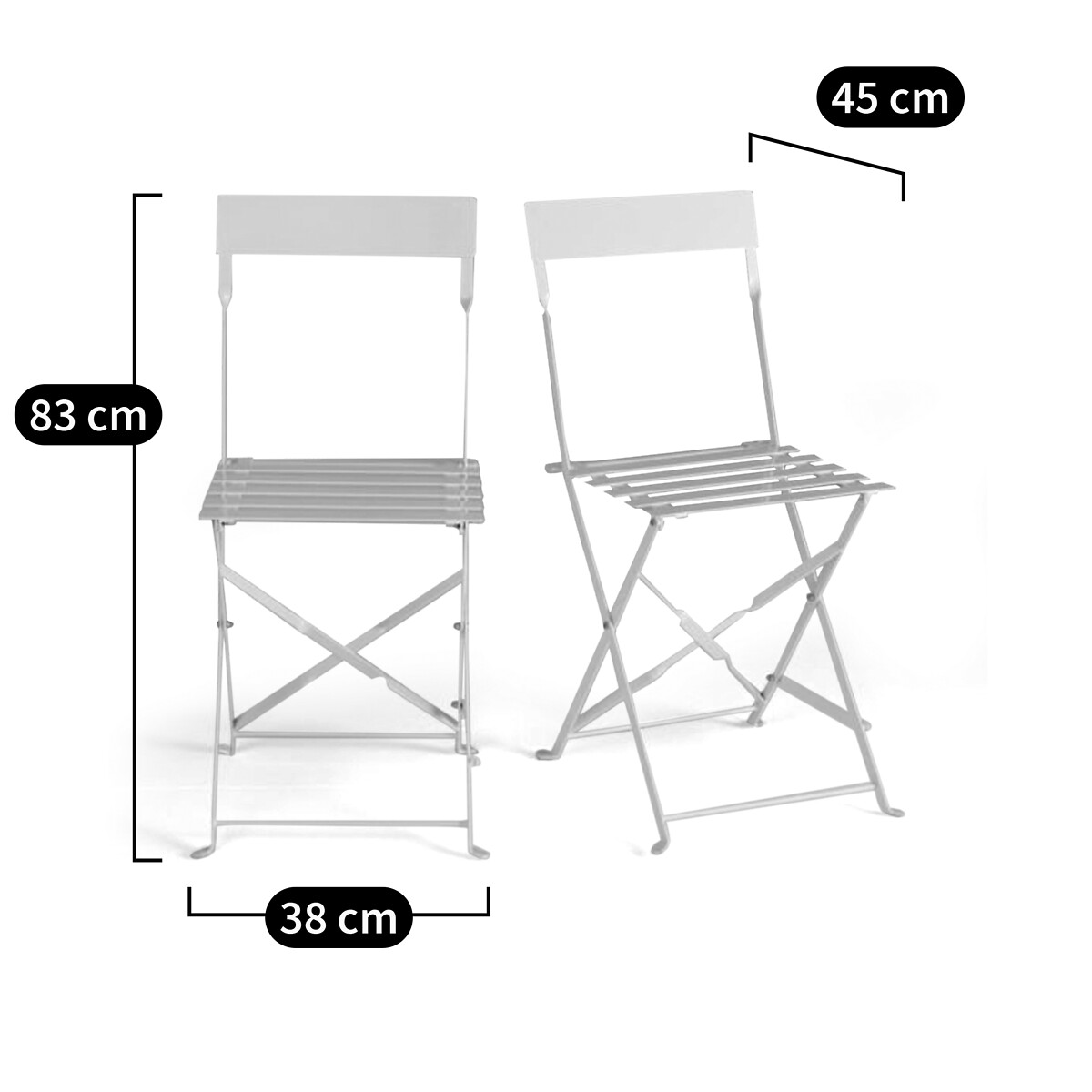 Lot de 2 chaises pliantes métal fer, Ozevan kaki, LA REDOUTE INTERIEURS