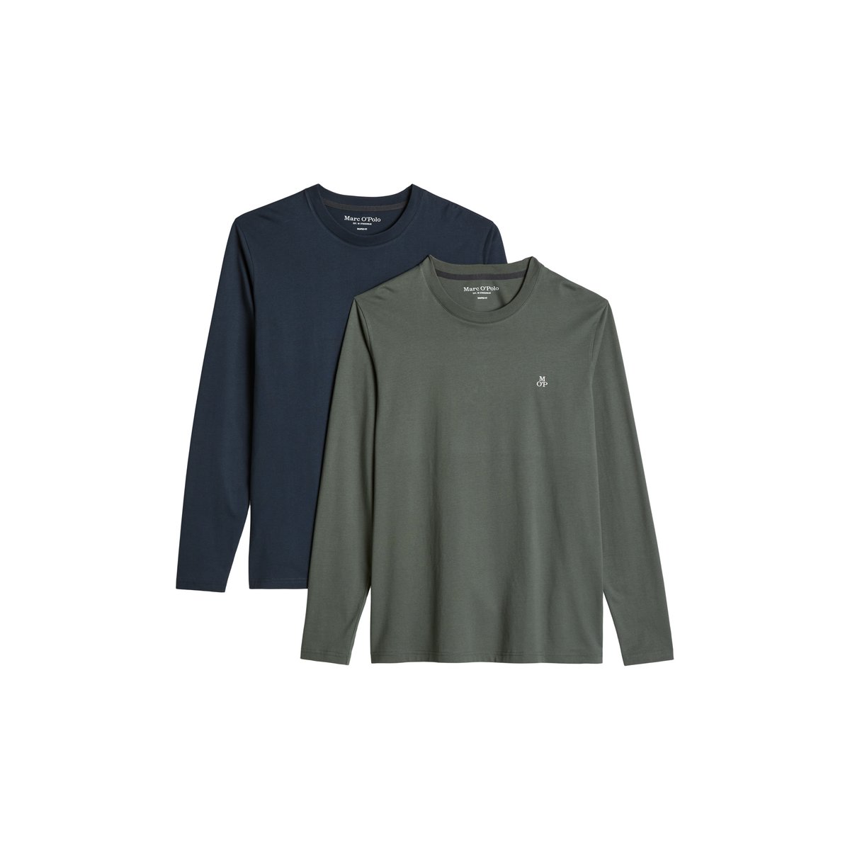 Double pack manches longues shaped en coton bio noir, MARC O'POLO