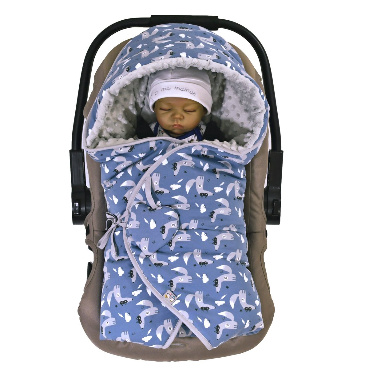 Couverture enveloppante réversible et multi-usage, SUPER LOUP bleu, loup, SEVIRA KIDS