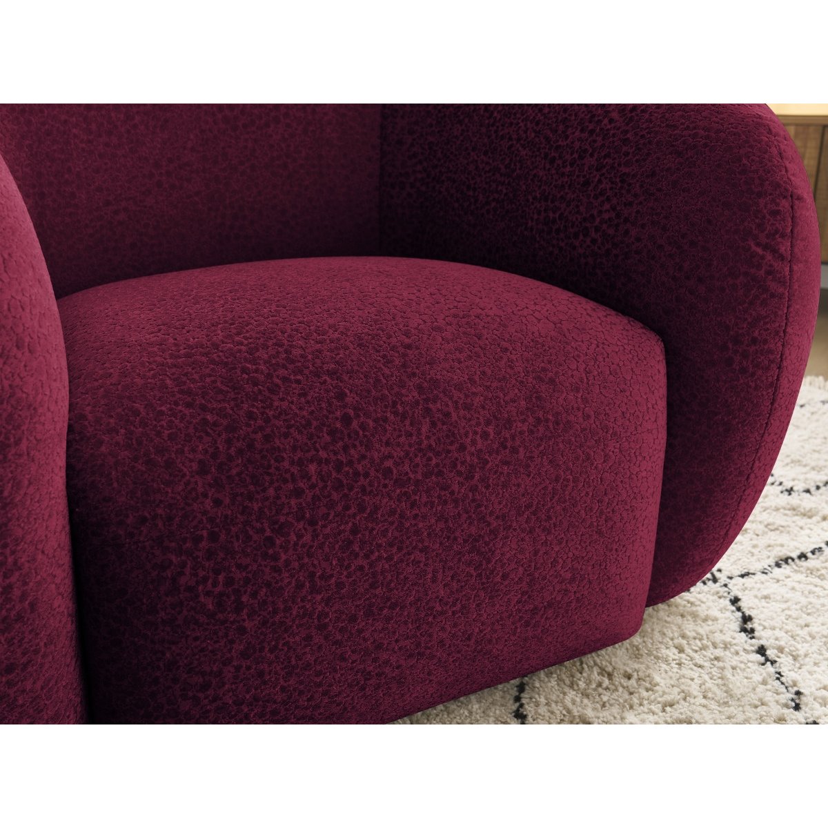 Fauteuil tissu texturé, CELINE rouge, BOBOCHIC