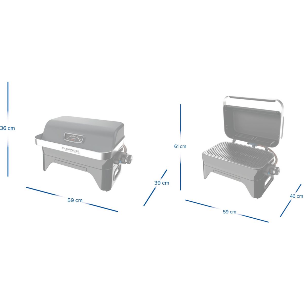 Barbecue gaz ATTITUDE 2GO inox à poser, 48x26 cm noir, CAMPINGAZ
