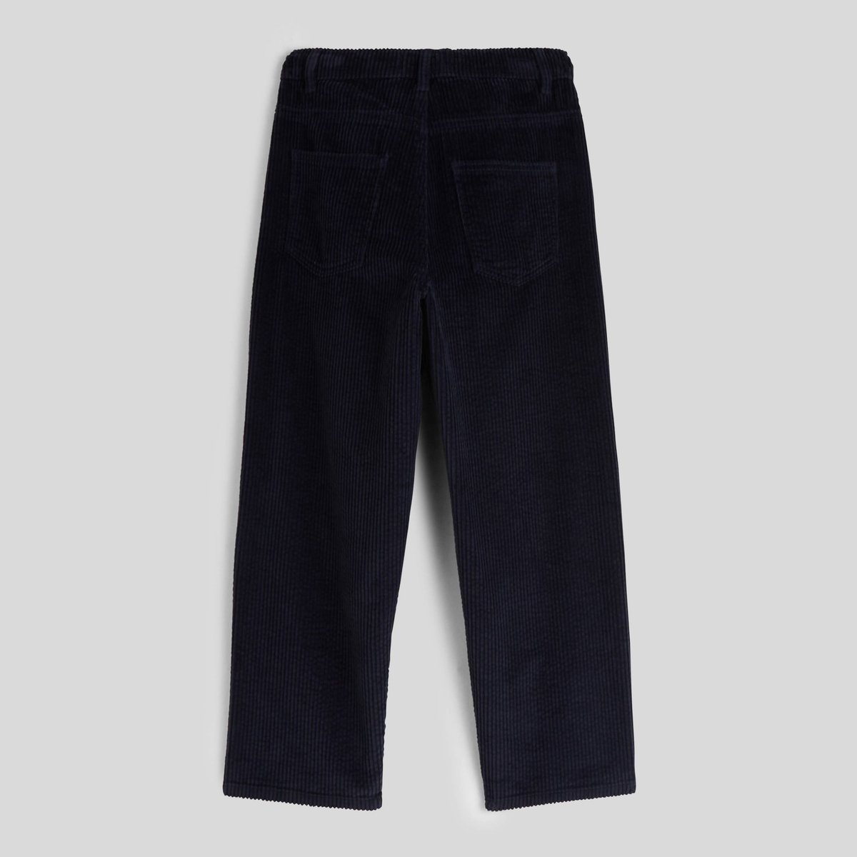 Pantalon uni en velours côtelé marine, MONOPRIX