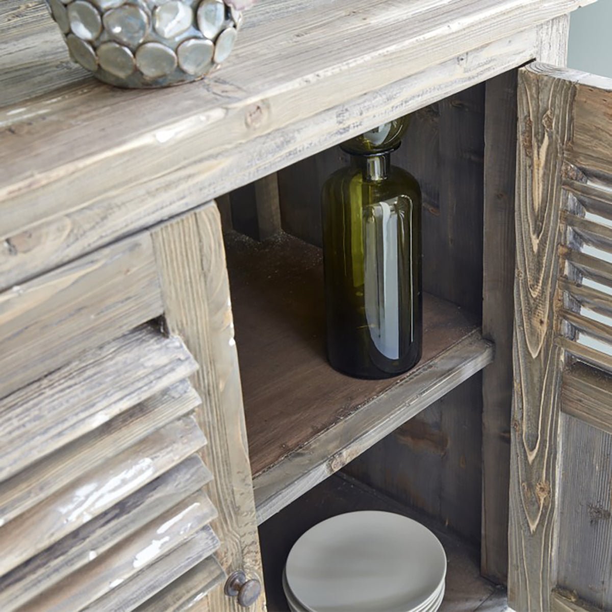 Buffet en bois recyclé massif 140 cm VICTOR gris, BERAH GETAH