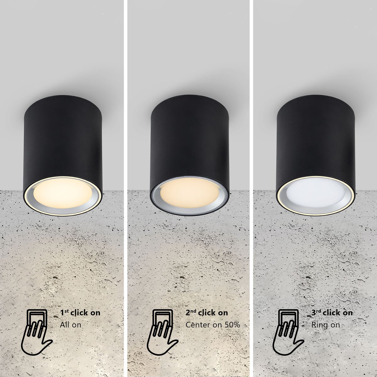 Spot LED pour plafond - gradation Moodmaker™ cylindrique en métal, FALLON blanc, NORDLUX