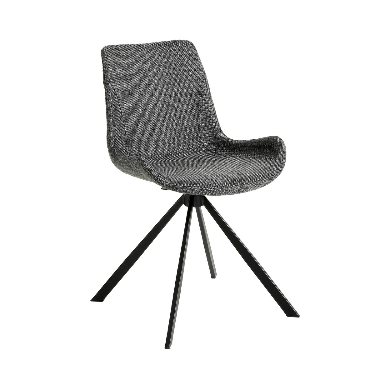 Chaise pivotante en tissu gris | noir, ANGEL CERDA