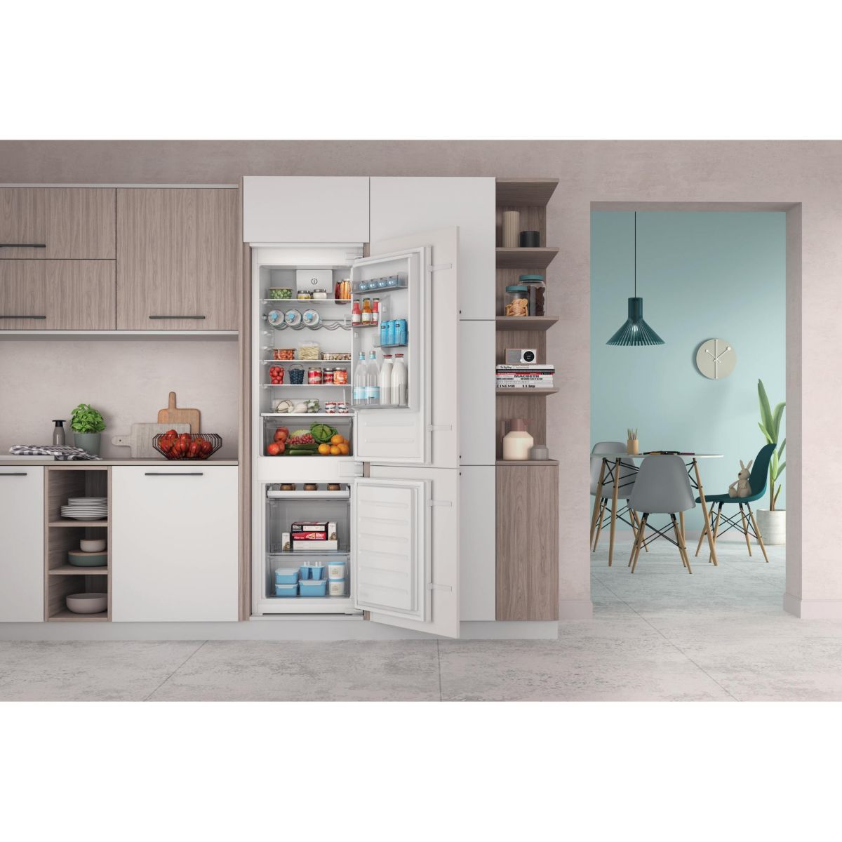 Réfrigérateur combiné encastrable INCO18DC03 intégrable, INDESIT