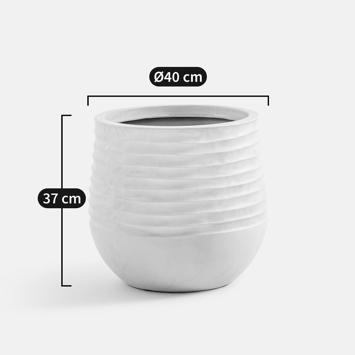 Maceta, altura 37 cm, NEVA blanco roto, LA REDOUTE INTERIEURS