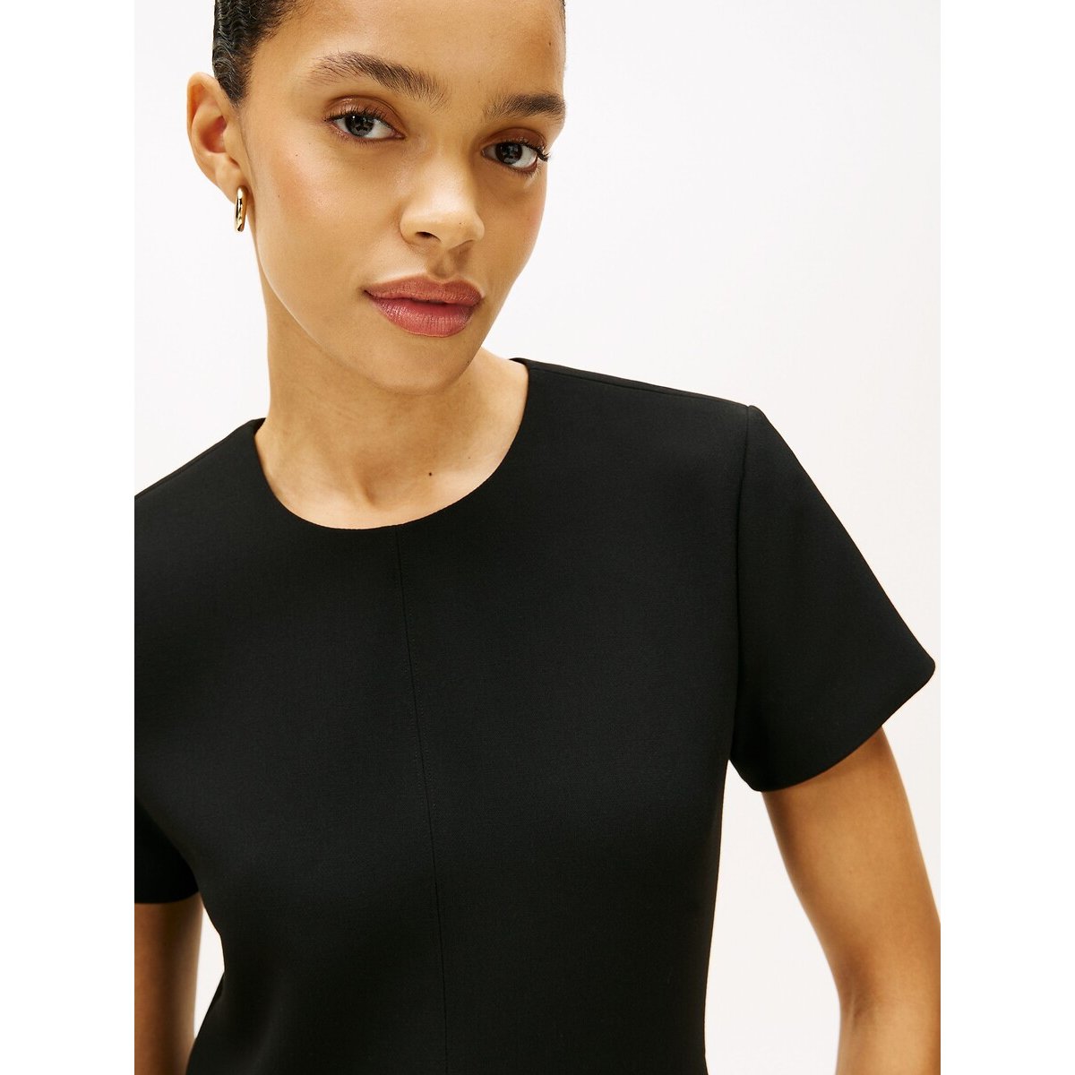 Robe droite, courte, manches courtes noir, TOMMY HILFIGER
