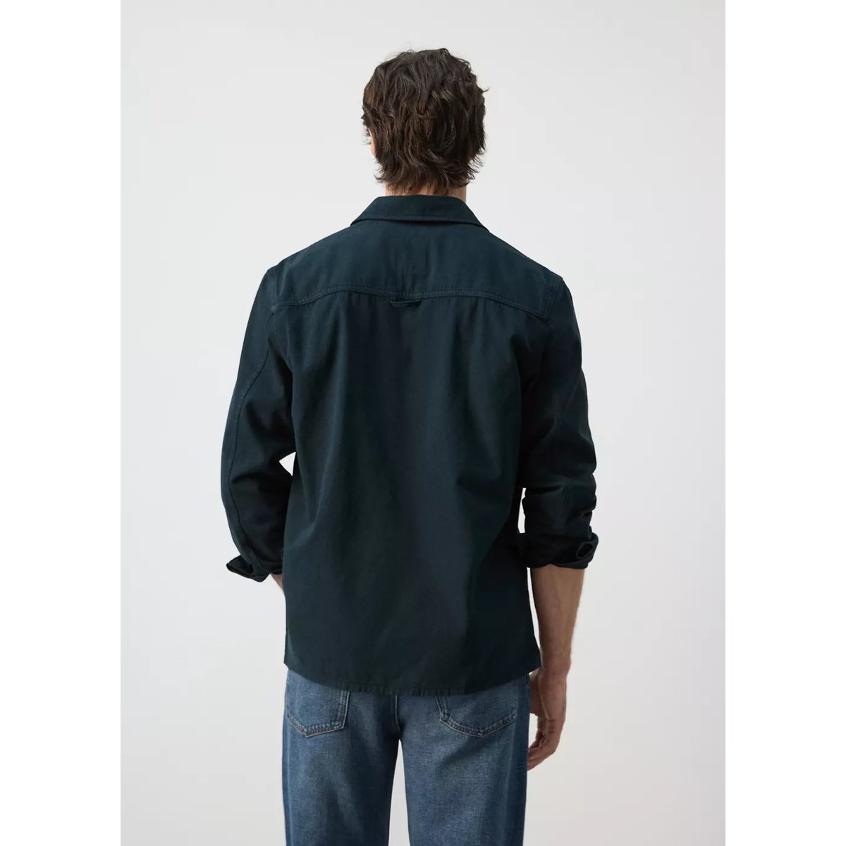 Surchemise 100 % coton poches bleu marine, MANGO MAN
